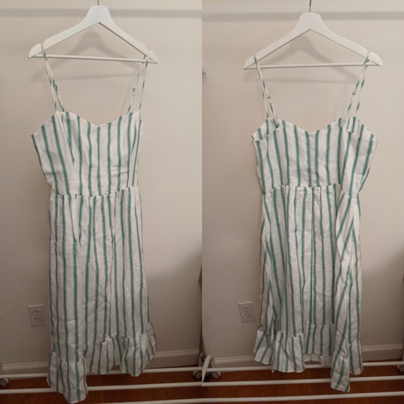 NWT Reformation Eileen Midi Dress Linen Gateau 10 - Picture 3 of 5